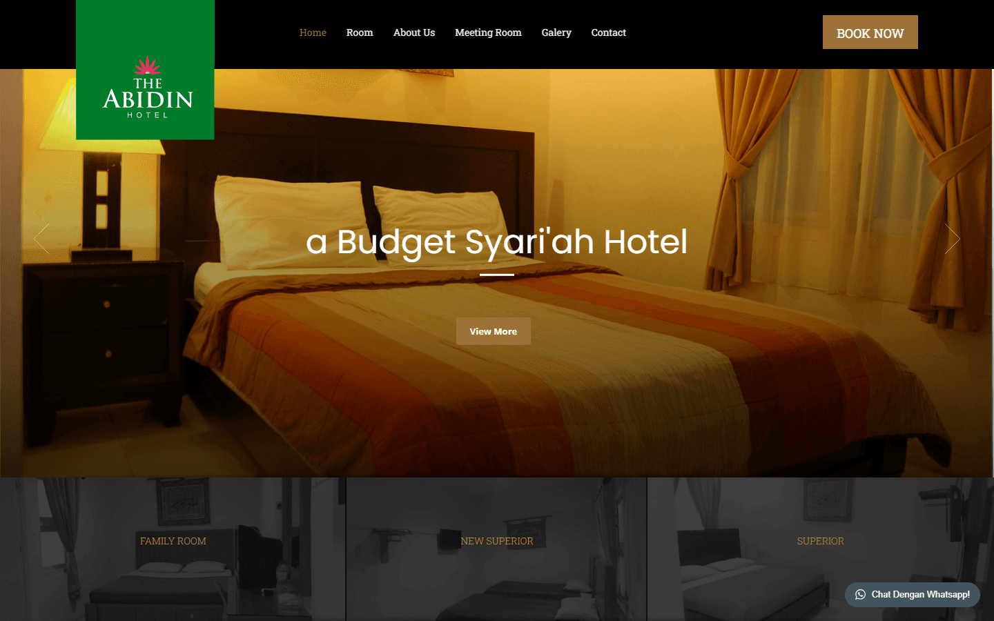 Tampilan website theabidinhotel.co.id
